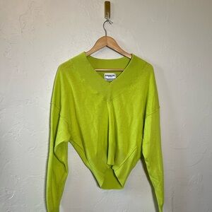Essentiel Antwerp Cropped Chartreuse Sweater XS